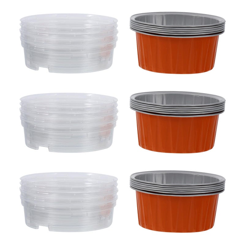 50 Pcs 125ml Round Orange Aluminum Foil Baking Cups Heat Resistant Disposable Bakeware - Image 2