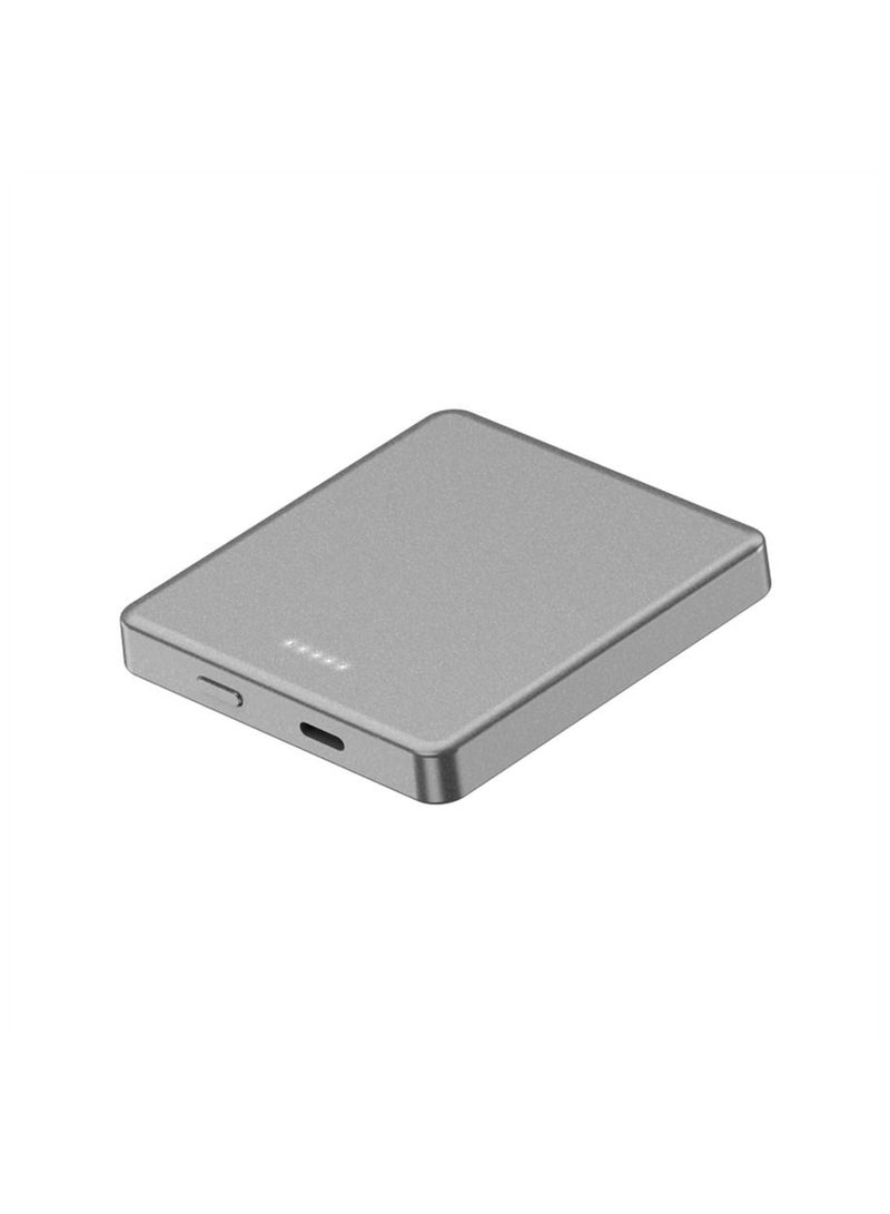 5000mAh Fast Magnetic  Portable Power Bank Charger For iPhone 12/13/14/15 Series  Grey  - Image 5