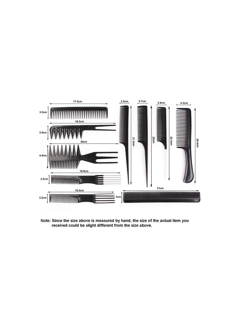 SHOWAY 10pcs Hair Comb Set  Barber Combs Kit for Men and Women - Image 2