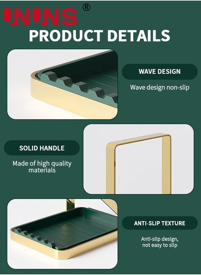 UNUNS Pot Lid Holders With Removable Drain Tray Lid Stand Rack for Kitchen Cooking Pot Lid Organizer Spoon Rest Holder Cutting Boards Gold Rack  - Image 3