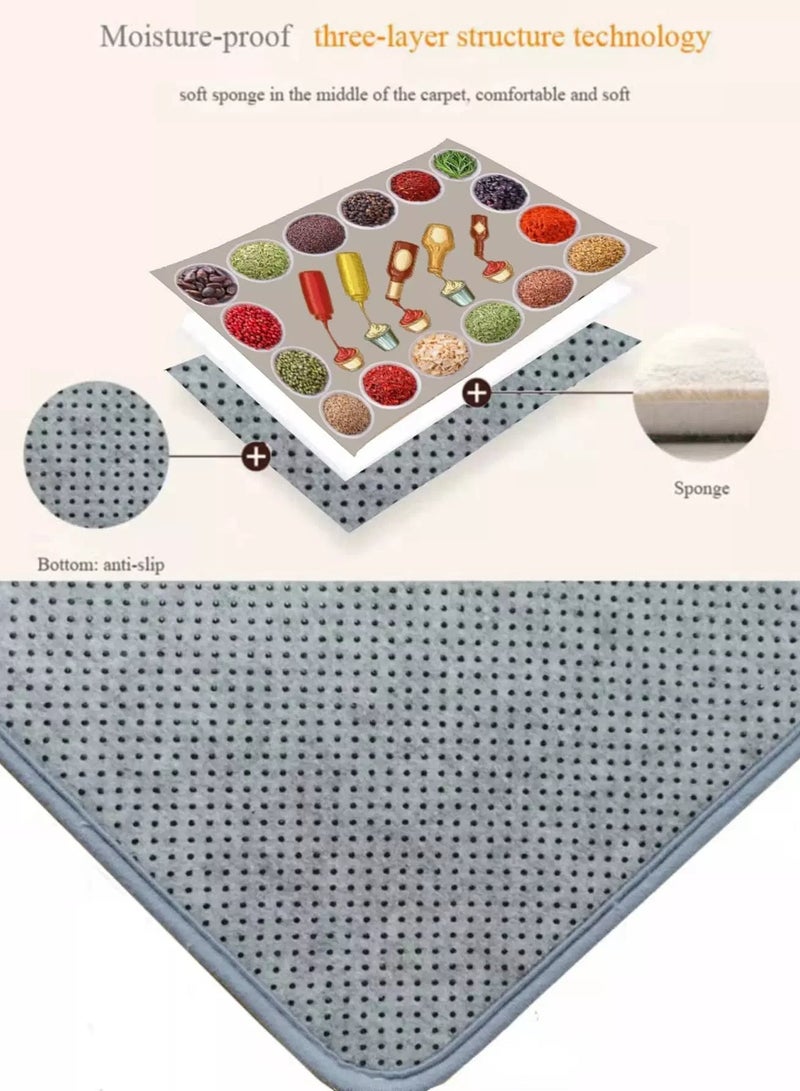 1pc Jam Print Anti-slip Kitchen Rug  - Image 3