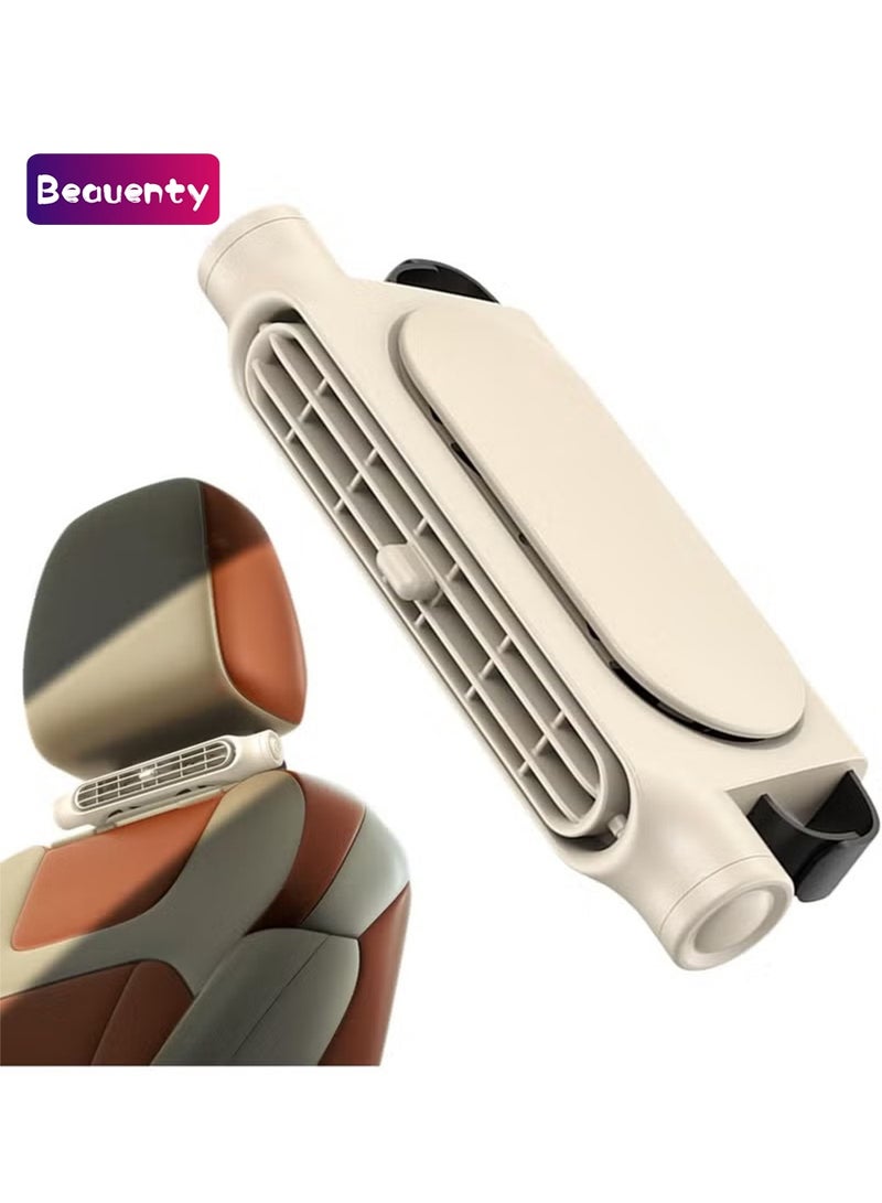 Beauenty USB Charging Car Seat Back Pillow Fan, Adjustable Angle Car Cooling Fan with 3000mah Battery, Portable Air Vent Cooling Device, Easy Installation, Compact Design Ideal for Road Trips & Camping - Image 1
