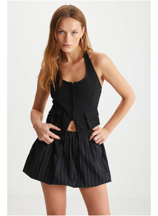 GRIMELANGE Grimelange Levante Women's Mini Balloon Black - Grey Skirt