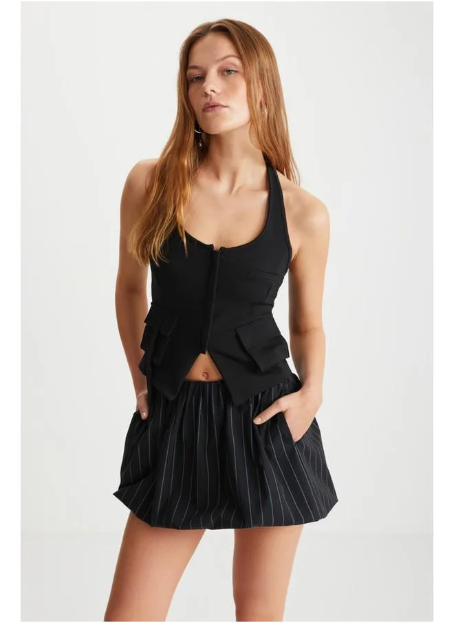 GRIMELANGE Grimelange Levante Women's Mini Balloon Black - Grey Skirt