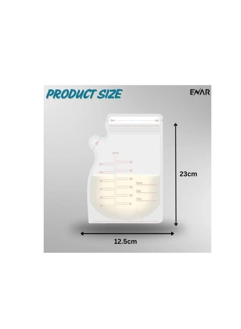 "Breast Milk Storage Bags - 250ml Capacity, Leak-Proof, Pre-Sterilized, 50 Pieces" - Image 1