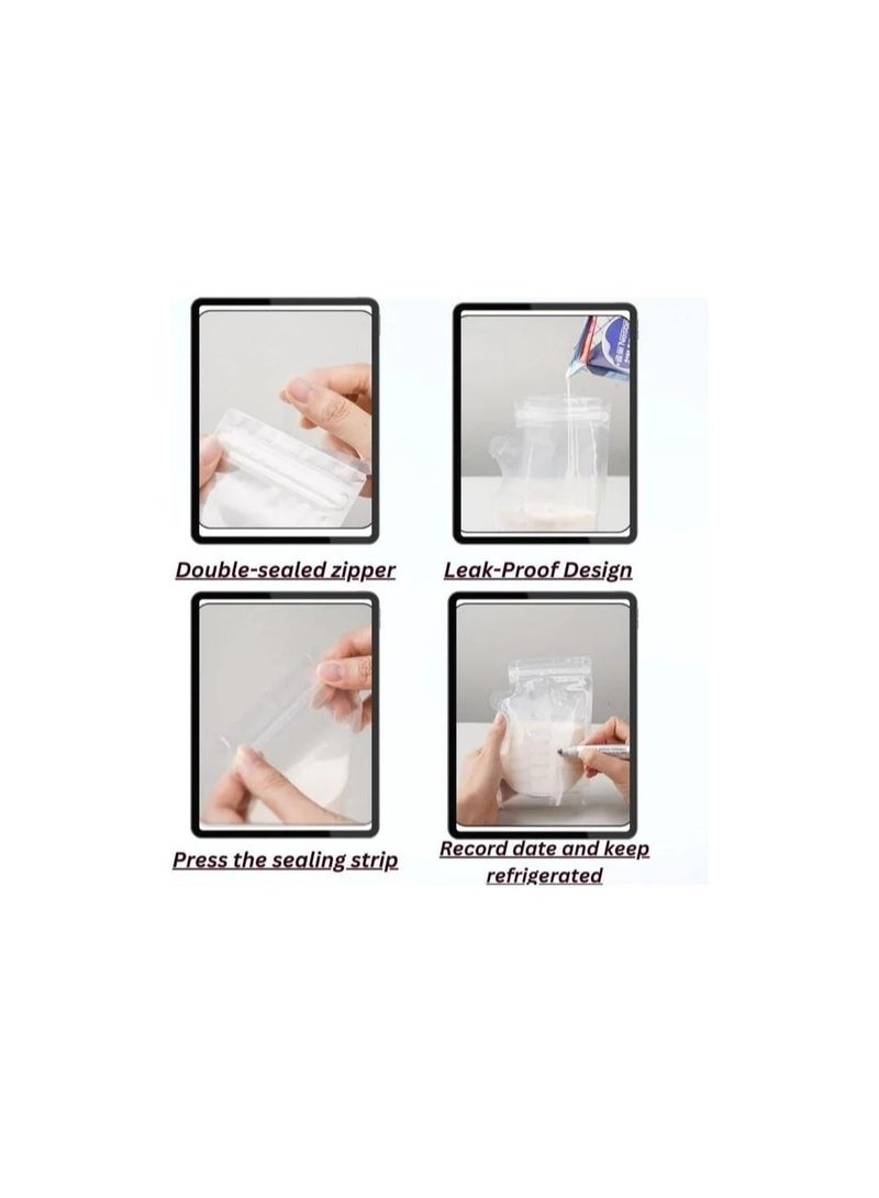 "Breast Milk Storage Bags - 250ml Capacity, Leak-Proof, Pre-Sterilized, 50 Pieces" - Image 5