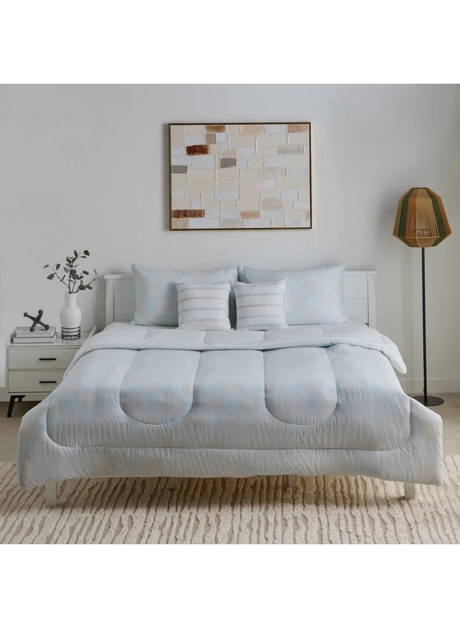 Home Box Aurora Jason 5-Piece Printed Cotton Queen Comforter Set 240 x 200 cm