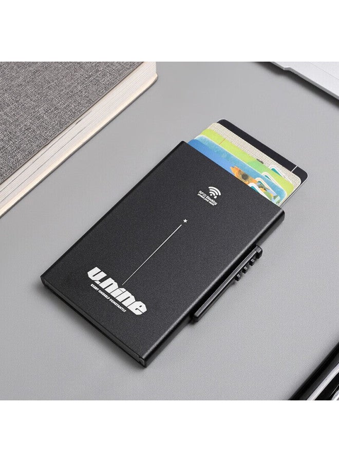 V.nine Anti-theft Nfc Card Holder, Metal Ultra-thin Slim Card Case, Aluminum Bank Card Holder, Anti-reading Protection Card Box, Birthday Gift For Husband Or Boyfriend, Valentine's Day Or New Year Gift, Black - Image 3