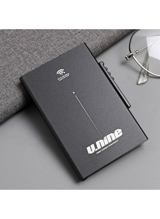 V.nine Anti-theft Nfc Card Holder, Metal Ultra-thin Slim Card Case, Aluminum Bank Card Holder, Anti-reading Protection Card Box, Birthday Gift For Husband Or Boyfriend, Valentine's Day Or New Year Gift, Black - Image 4