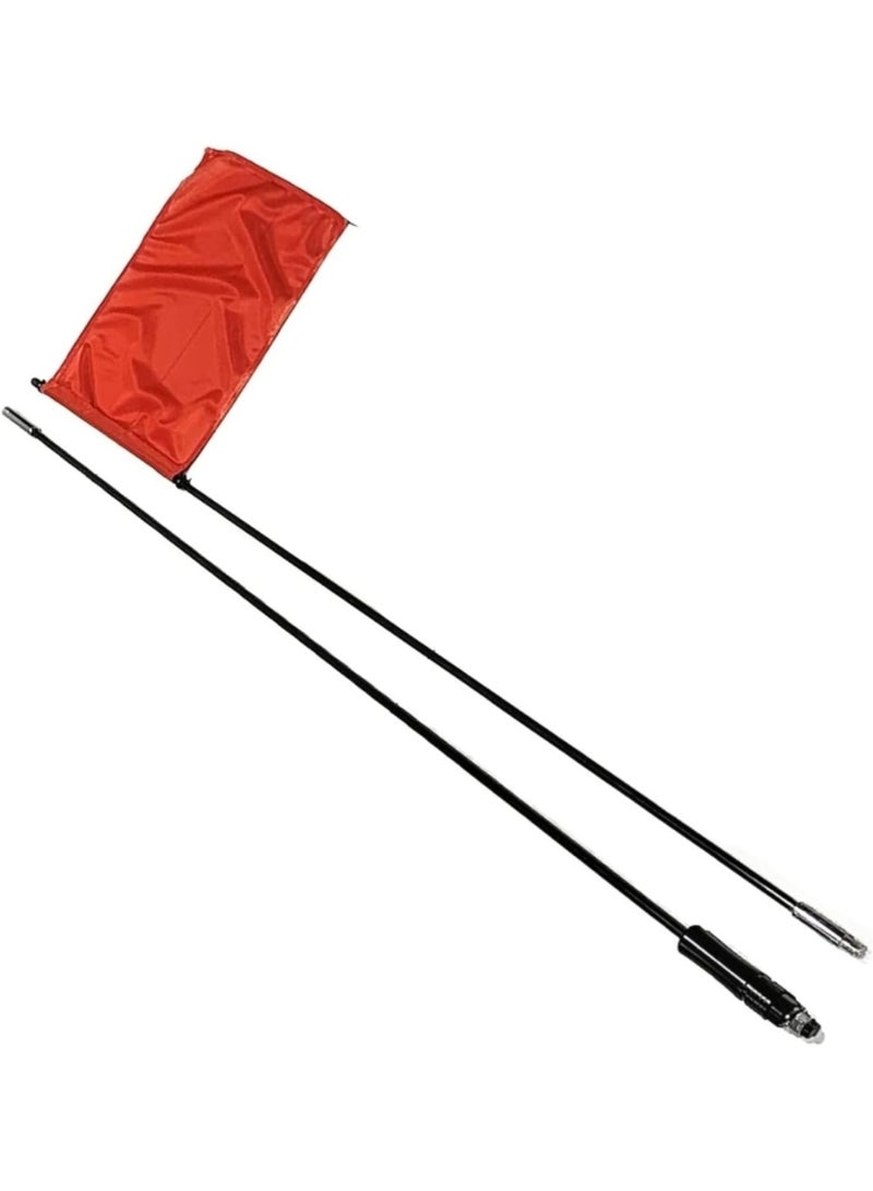 ليموس عمود علم أسود للطرق الوعرة بطول 9 أقدام، مقسم من المنتصف مع فصل سريع، سلسلة مغامرات للمركبات الرباعية والمركبات متعددة الاستخدامات وسيارات الجيب والشاحنات وعربات الكثبان الرملية - Image 2