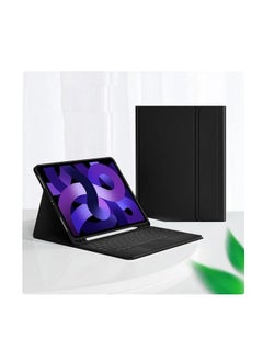 Keyboard Case Flip Stand for iPad Pro 11(2022/air4/air5) With Touch pad Arabic and English Bluetooth keyboard Smart Trackpad Detachable with Pencil Holder iPad cover (Black)