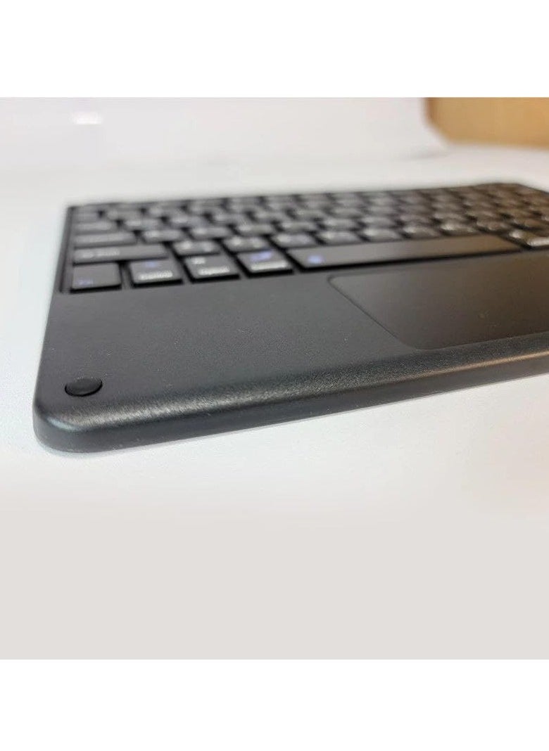Generic - Keyboard Case Flip Stand for iPad Pro 11(2022/air4/air5) With Touch pad Arabic and English Bluetooth keyboard Smart Trackpad Detachable with Pencil Holder iPad cover (Black) - Image 1