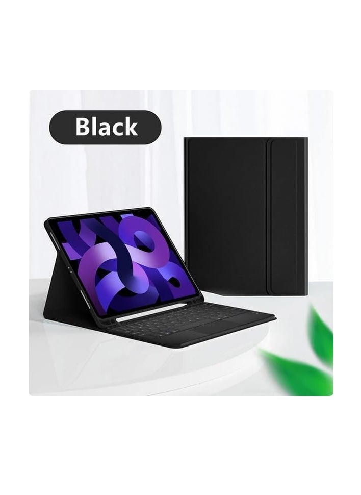 Generic - Keyboard Case Flip Stand for iPad Pro 11(2022/air4/air5) With Touch pad Arabic and English Bluetooth keyboard Smart Trackpad Detachable with Pencil Holder iPad cover (Black) - Image 1