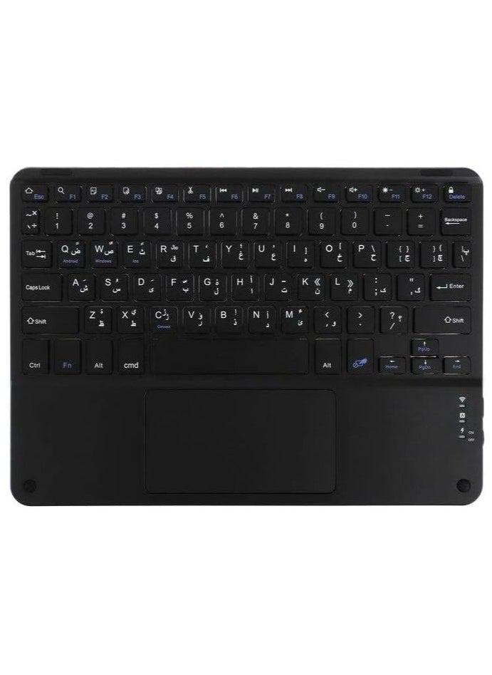 Generic - Keyboard Case Flip Stand for iPad Pro 11(2022/air4/air5) With Touch pad Arabic and English Bluetooth keyboard Smart Trackpad Detachable with Pencil Holder iPad cover (Black) - Image 1