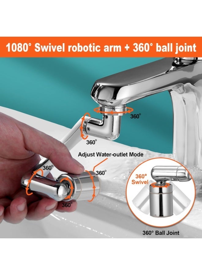 Yalla Pick 1440° Universal Swivel Faucet Spray Head, Compatible with Extension Faucets, Aerator Spouts, Kitchen Faucets, Wash Basin Robot Arm Faucet Extenders, Sink Accessories - Image 4