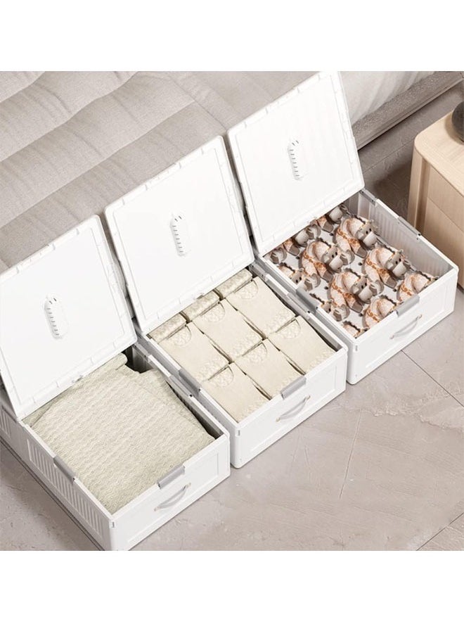 NKX - Space-Saving Drawer-Style Folding Under Bed Storage Box with Wheels 18cm - Image 1