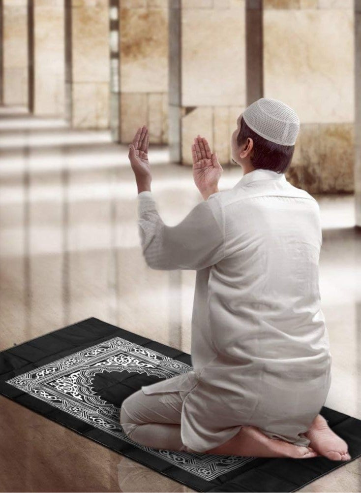 Bukela 2 Pieces Portable Travel Prayer Mat with Compass, Waterproof Polyester Prayer Rug, Muslim Travel Prayer Mat, for Ramadan Gifts (60cm×100cm) - Image 2