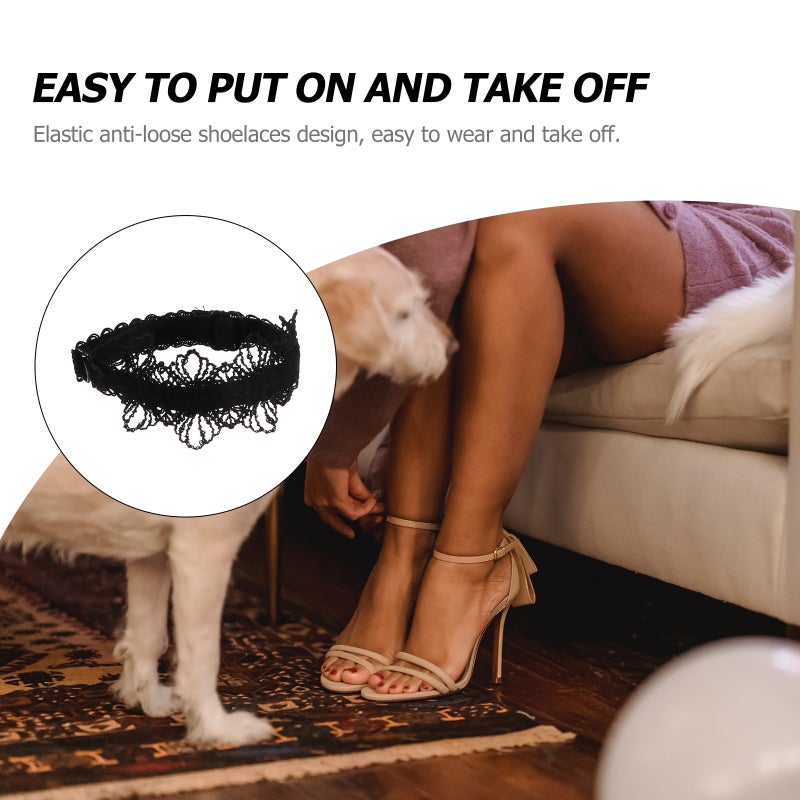 3 Pairs Anti-loose High-heels Elastic High Heels Straps (Black) - Image 5