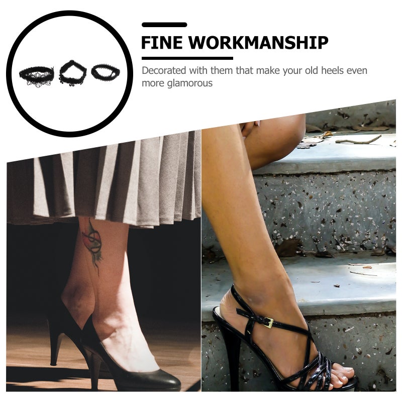 3 Pairs Anti-loose High-heels Elastic High Heels Straps (Black) - Image 4
