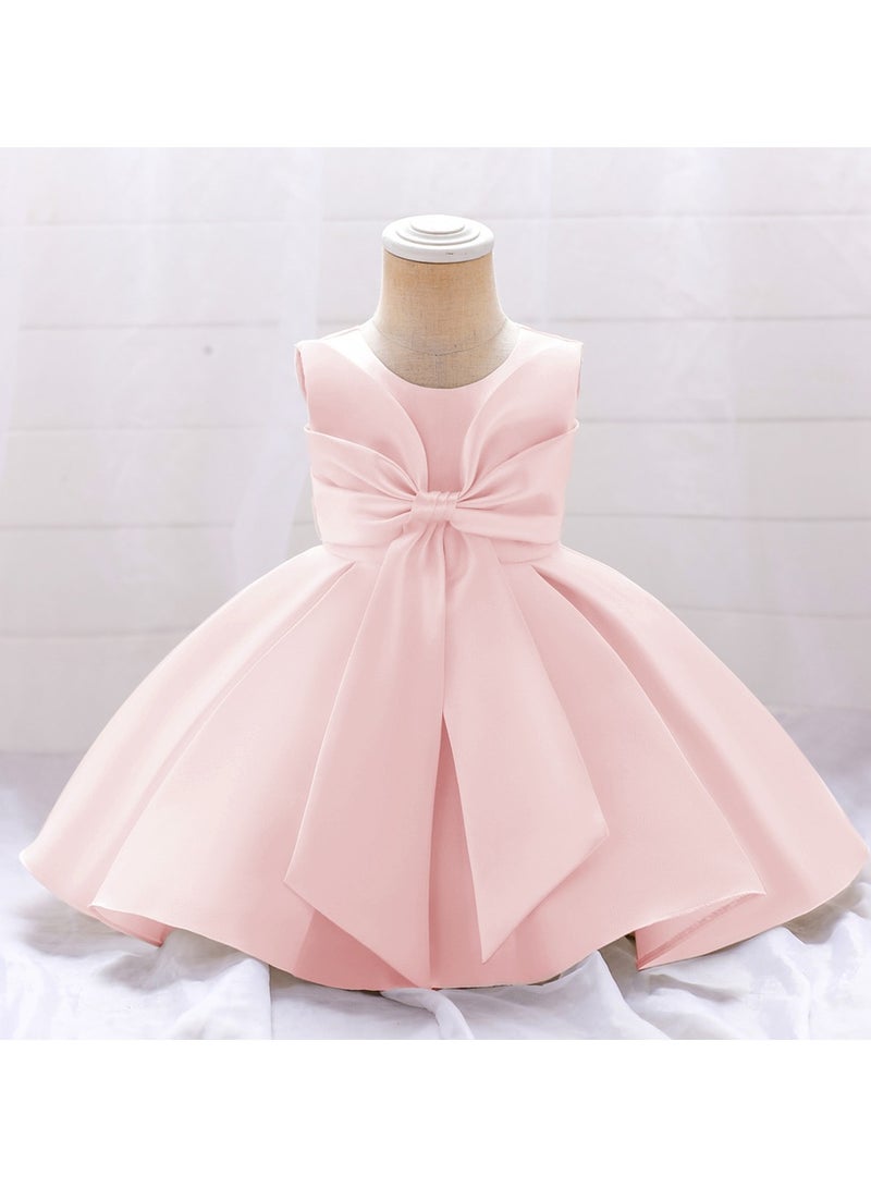 D'Daniela D' Daniela - Fluffy Party Dress with the Bowl in front for Girls Light Pink Colour - Image 1
