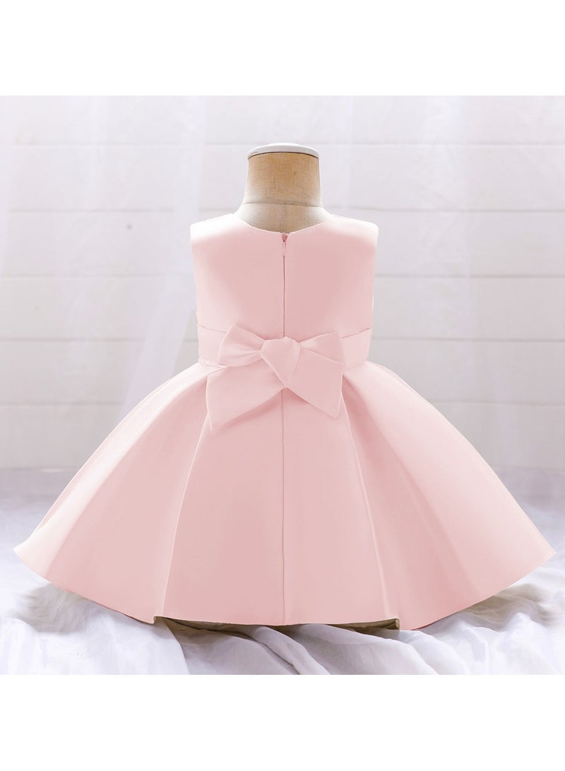 D'Daniela D' Daniela - Fluffy Party Dress with the Bowl in front for Girls Light Pink Colour - Image 3