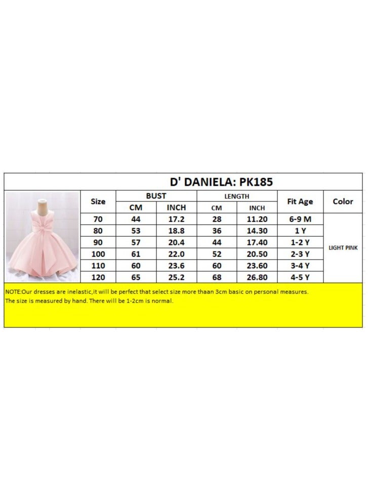 D'Daniela D' Daniela - Fluffy Party Dress with the Bowl in front for Girls Light Pink Colour - Image 4