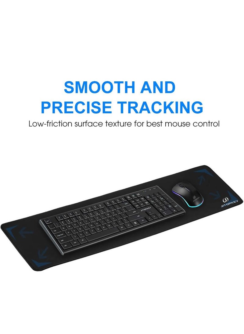 JITOPKEY - Large Gaming Mouse Pad 800x300x3MM with Superior Micro-Weave Cloth, Extended Desk Mousepad with Stitched Edges, Non-Slip Base, Water Resist Keyboard Pad for Gamer, Office & Home - Image 1