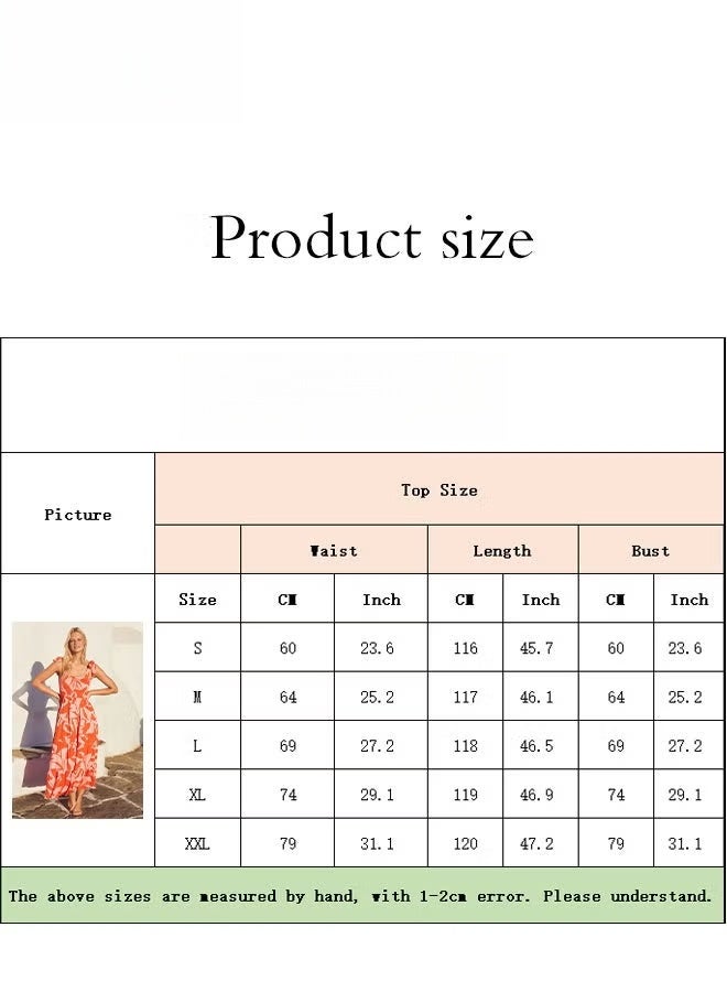 Fashion Printed Suspender Square Neck Midi Sleeveles Dress for Women's Daily Commuting and Vacation Adjustable Shoulder Strap Large Skirt High-Rise Dress - Image 2