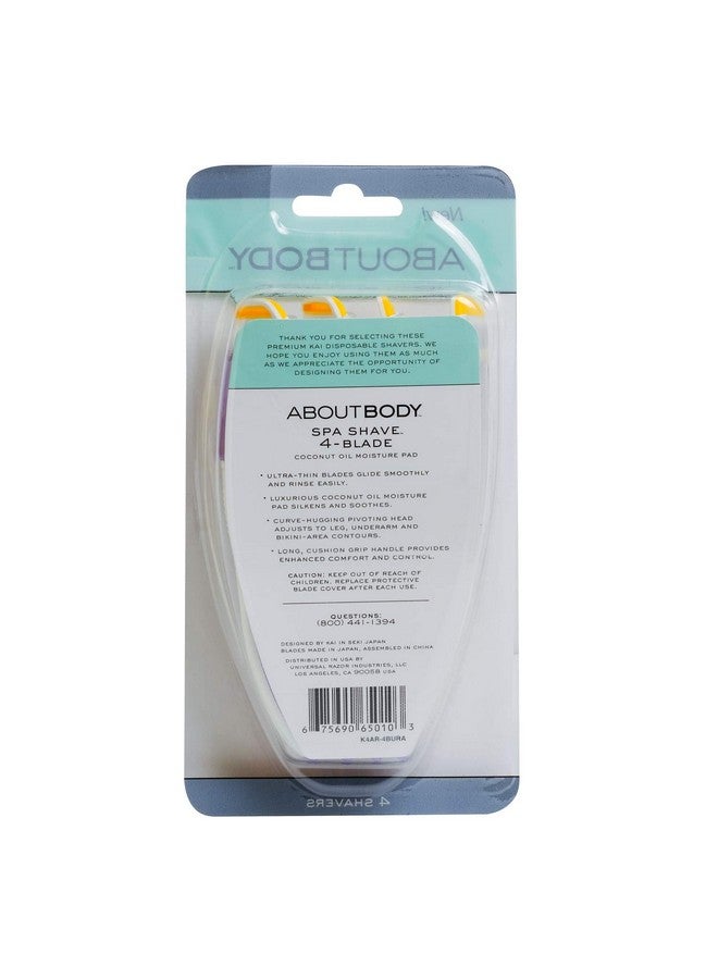 About Face About Body Spa Shave 4Blade Disposable Razors Premium Disposable Shavers With Coconut Oil Moisture Pad 4 Count  - Image 3