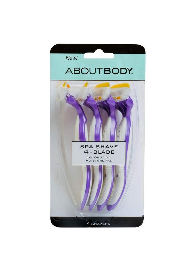 About Face About Body Spa Shave 4Blade Disposable Razors Premium Disposable Shavers With Coconut Oil Moisture Pad 4 Count  - Image 2