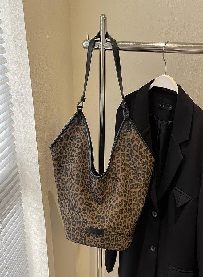 YFGBCX Suede Bags for Women Crossbody Bags Cheetah Hobo Bag Leopard Bags for Women Large Capacity Work Tote Bag - Image 4