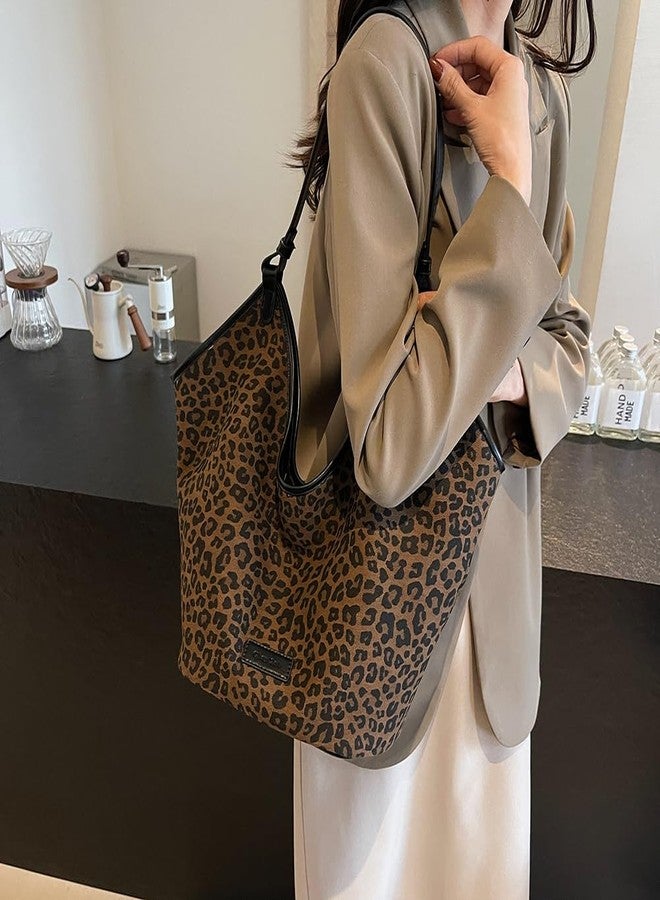 YFGBCX Suede Bags for Women Crossbody Bags Cheetah Hobo Bag Leopard Bags for Women Large Capacity Work Tote Bag - Image 3