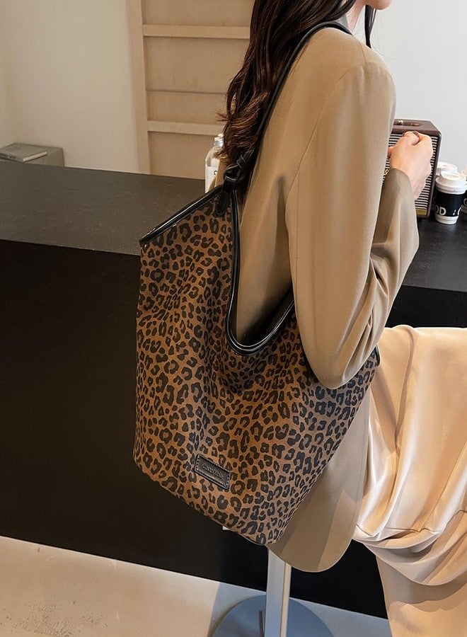 YFGBCX Suede Bags for Women Crossbody Bags Cheetah Hobo Bag Leopard Bags for Women Large Capacity Work Tote Bag - Image 2