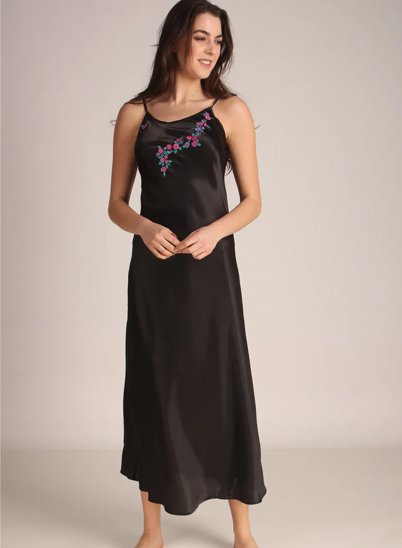 After Dark Zezie, Black Satin Nightdress
