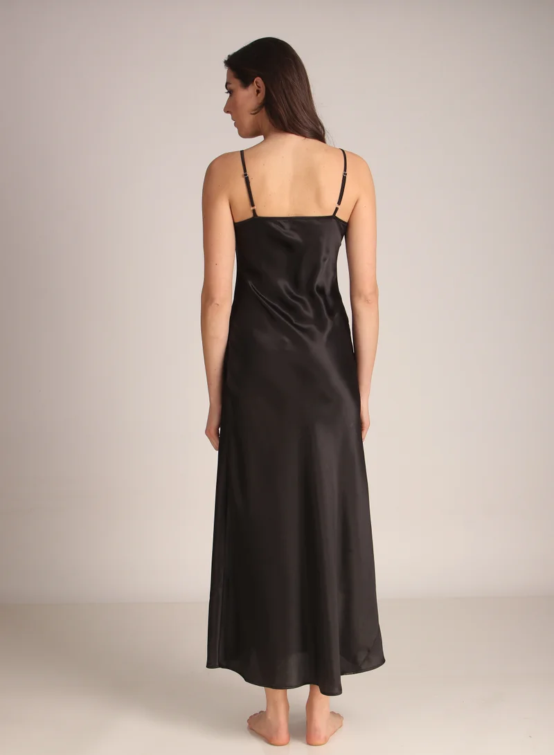 After Dark Zezie, Black Satin Nightdress