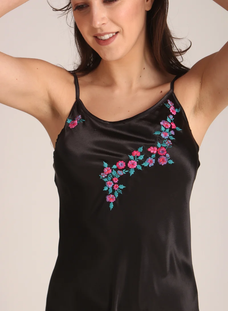 After Dark Zezie, Black Satin Nightdress