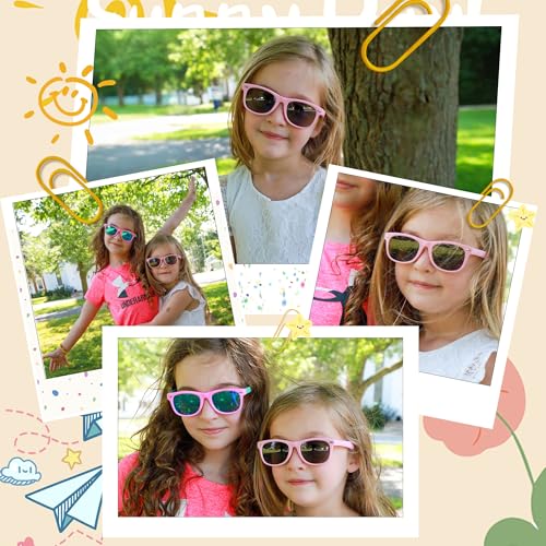 AZorb Kids Polarized Sunglasses TPEE Rubber Flexible Frame for Boys Girls Age 3-8, 100% UV Protection (Black/green Mirror) - Image 3