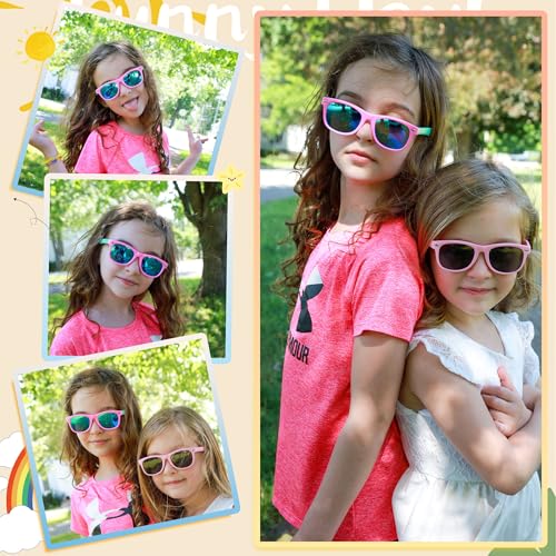 AZorb Kids Polarized Sunglasses TPEE Rubber Flexible Frame for Boys Girls Age 3-8, 100% UV Protection (Black/green Mirror) - Image 2