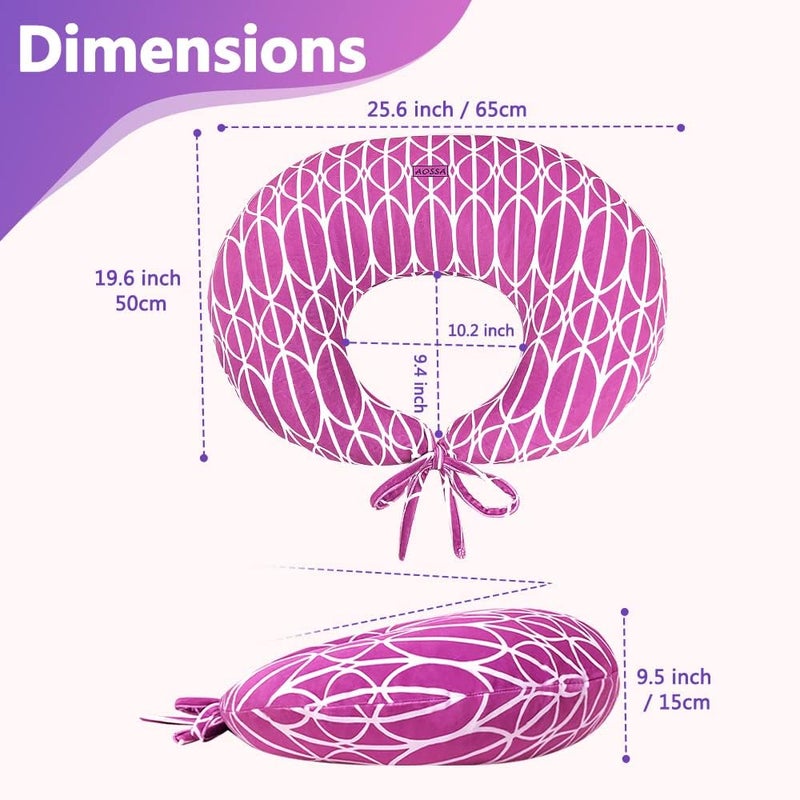 AOSSA BBL Sleeping Pillow After Surgery, Booty Butt Pillow for Sitting, Brazilian Butt Lift Support Cushion, BBL Chair Bed Post Surgery Supplies Recovery Foam, Donut Lifting Seat Cushion (Pink) - Image 2