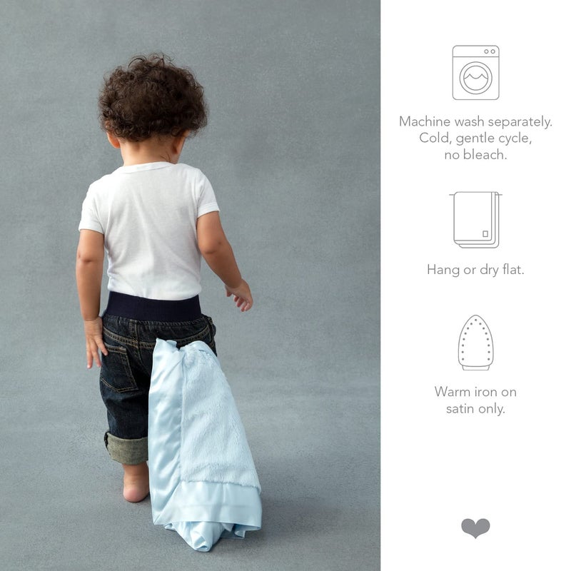 Little Giraffe Luxe Ultra-Plush Mini Blanky 17â€³Ã—17â€³ â€“ Baby Security Blanket & Lovey, Faux-Fur Plush with Satin Border, Newborn Infant Snuggle Blanket Gift - Silver - Image 4