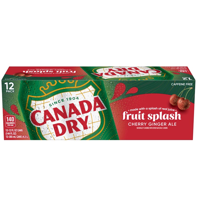 Canada Dry Cherry Gingerale Fruit Splash 12oz, Pack of 12 - Image 2