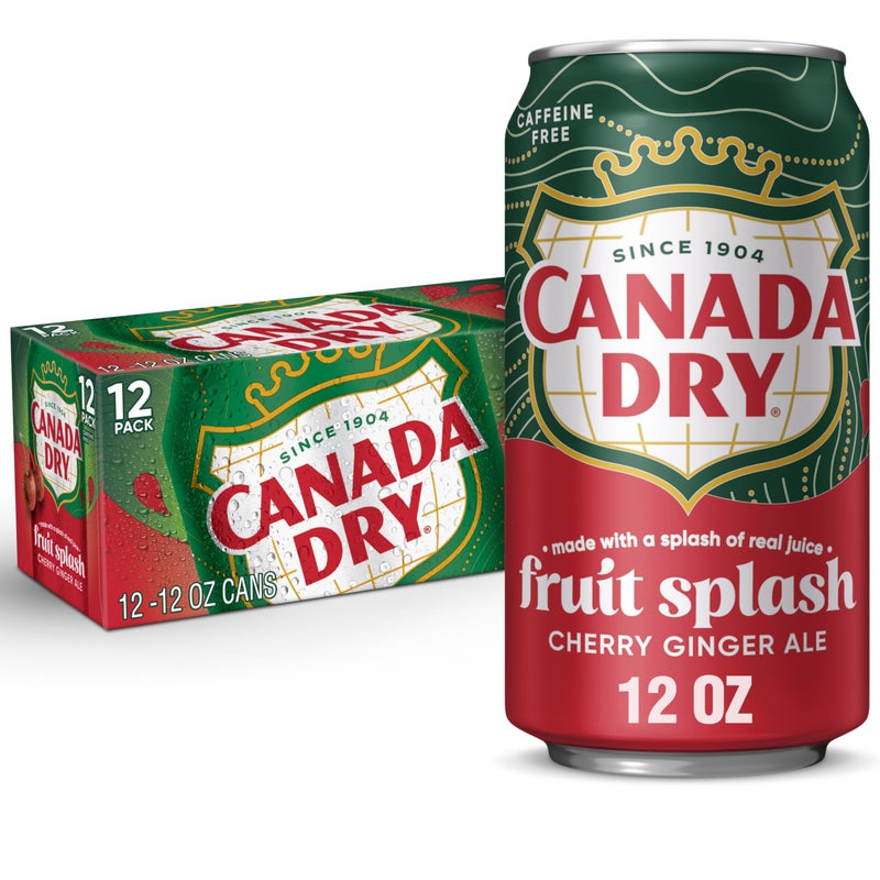 Canada Dry Cherry Gingerale Fruit Splash 12oz, Pack of 12 - Image 1