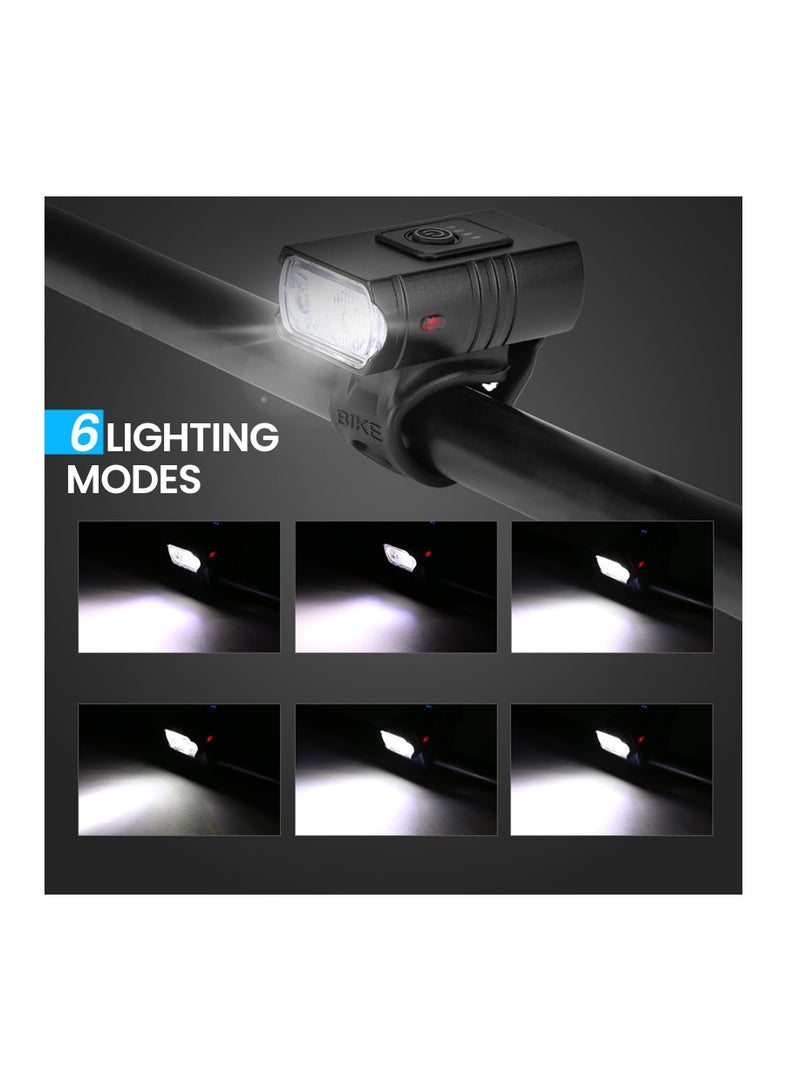 Anmi Rechargeable Bike Lights with Electric Bell, Ultra Bright Bicycle Lights for Night Riding, Bicycle Light, LED Bike Front Light, Bike Accessories, for All Bicycles, Road, Mountain, Night Riding  - Image 3