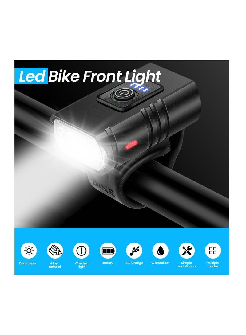 Anmi Rechargeable Bike Lights with Electric Bell, Ultra Bright Bicycle Lights for Night Riding, Bicycle Light, LED Bike Front Light, Bike Accessories, for All Bicycles, Road, Mountain, Night Riding  - Image 2