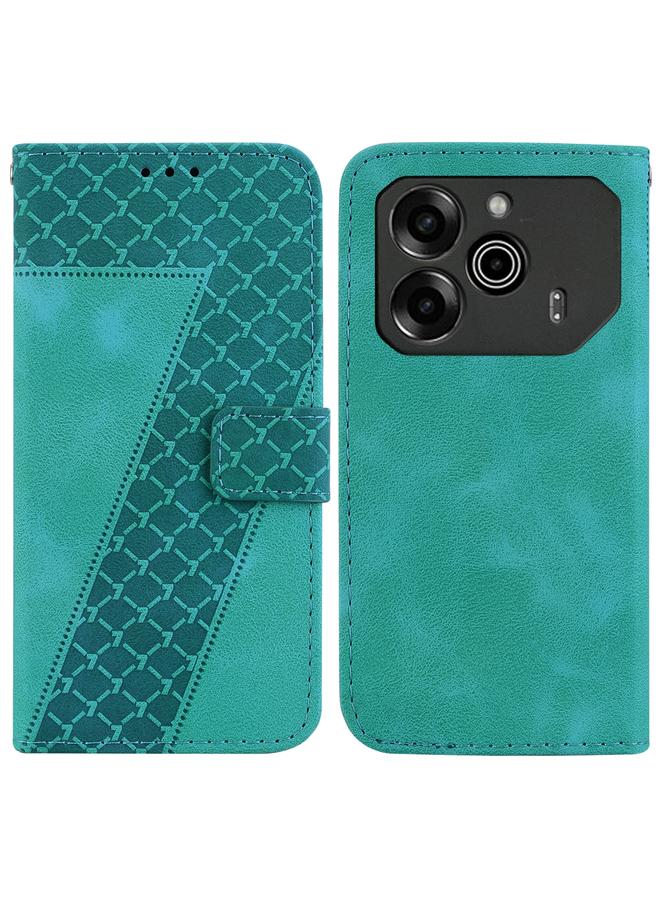 Zaboon For Tecno Pova 6 5G / 6 Pro 5G Seven-shaped Embossed Leather Phone Case(Green)