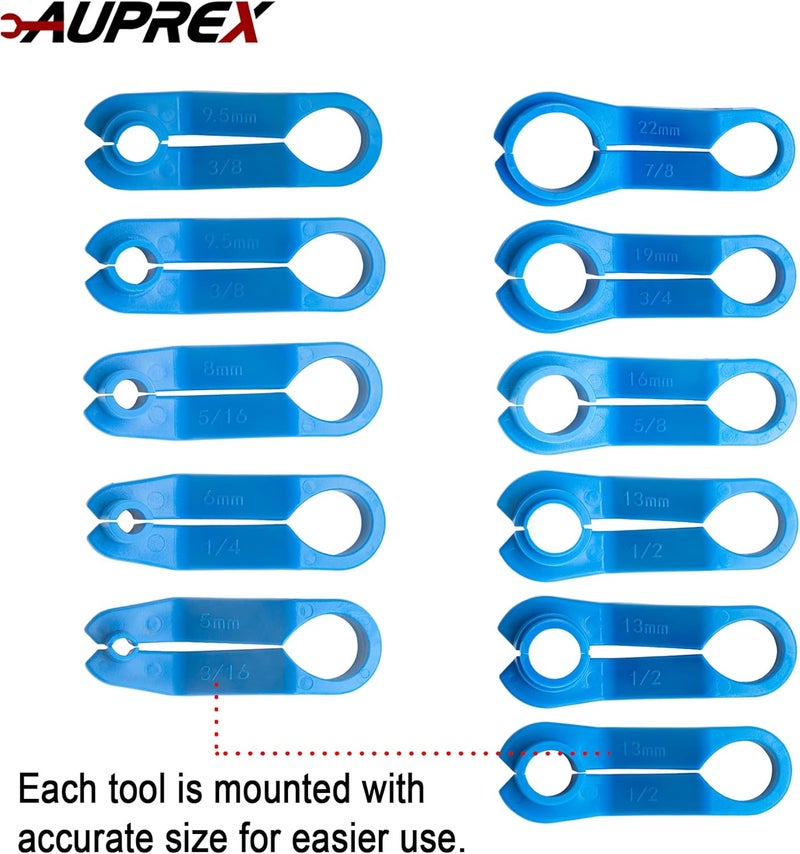 AUPREX 11 PCS AC/Fuel Line Disconnect Removal Tool Set for Ford and Others, Transmission Oil Cooler Line Quick Disconnect Kit from 3/16 to 7/8 Inch - Image 5