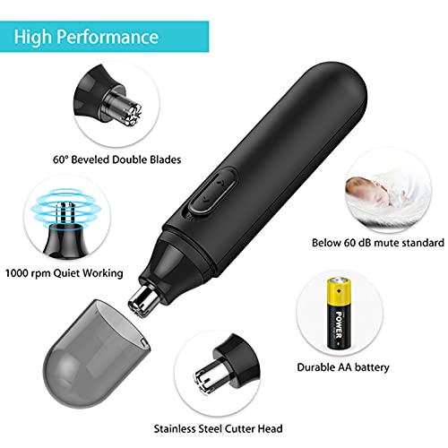 Qisebin Upgraded Nose and Ear Hair Trimmer, Professional Painless Nose Hair Remover for Men and Women, Electric High-speed Rotating Waterproof Stainless Steel Nose Hair Trimmer,Black - Image 4