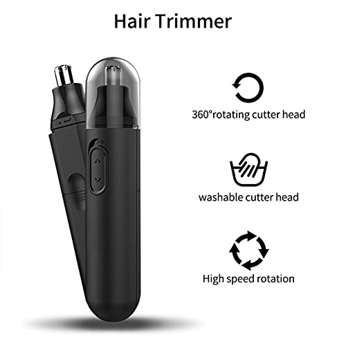 Qisebin Upgraded Nose and Ear Hair Trimmer, Professional Painless Nose Hair Remover for Men and Women, Electric High-speed Rotating Waterproof Stainless Steel Nose Hair Trimmer,Black - Image 3