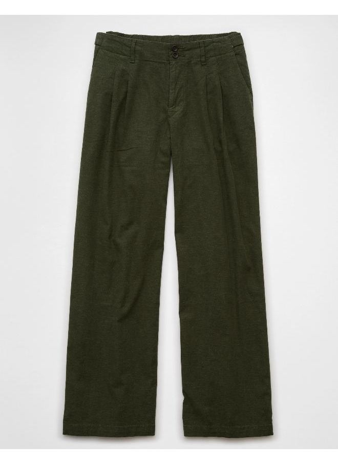 AE Stretch Linen-Blend High-Waisted Wide-Leg Trouser