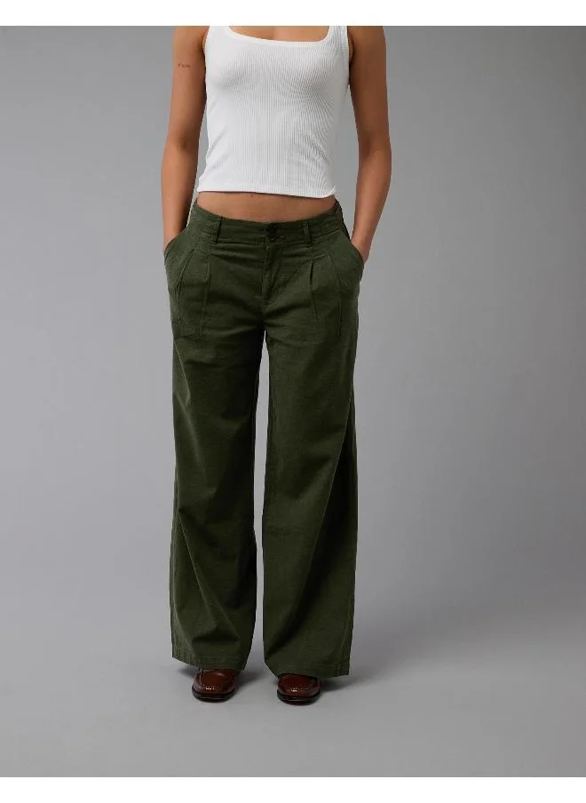 امريكان ايجل AE Stretch Linen-Blend High-Waisted Wide-Leg Trouser